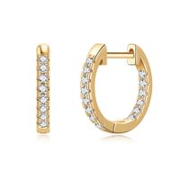 1 Pair Vintage Style Simple Style Solid Color Plating Inlay Copper Zircon 14k Gold Plated Hoop Earrings sku image 2