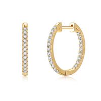 1 Pair Vintage Style Simple Style Solid Color Plating Inlay Copper Zircon 14k Gold Plated Hoop Earrings sku image 5