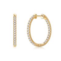 1 Pair Vintage Style Simple Style Solid Color Plating Inlay Copper Zircon 14k Gold Plated Hoop Earrings sku image 8