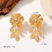 1 Pair Elegant Glam Luxurious Solid Color Plating Inlay Ferroalloy Pearl 14k Gold Plated Ear Studs main image 7