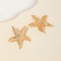 1 Pair Casual Cute Star Starfish Plating Alloy Ear Studs main image 5