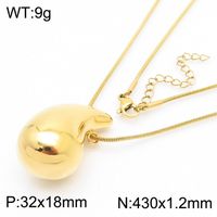 Stainless Steel 18K Gold Plated Simple Style Commute Plating Chain Water Droplets Solid Color Necklace sku image 9