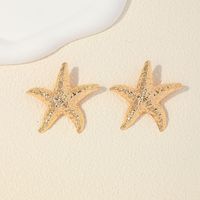 1 Pair Casual Cute Star Starfish Plating Alloy Ear Studs sku image 1