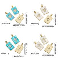 Basic Cross Heart Shape Alloy Plating 18k Gold Plated Jewelry Accessories main image 2