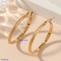 1 Pair Elegant Round Plating Stainless Steel 18k Gold Plated Hoop Earrings main image 2
