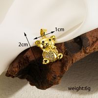 Ig Style Basic Little Bear Cat Butterfly Copper 18k Gold Plated Zircon Pendant Necklace In Bulk sku image 2