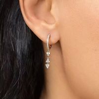 1 Pair Ig Style Simple Style Triangle Inlay Copper Zircon Drop Earrings main image 3