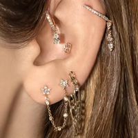 1 Pair Ig Style Simple Style Triangle Inlay Copper Zircon Drop Earrings main image 4