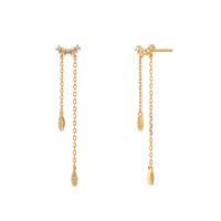1 Pair Ig Style Simple Style Geometric Chain Inlay Copper Zircon Drop Earrings main image 1