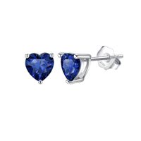 1 Pair Simple Style Heart Shape Inlay Copper Zircon Ear Studs sku image 5