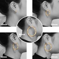 1 Pair Simple Style Classic Style Solid Color Plating Hollow Out Copper 14k Gold Plated Hoop Earrings main image 3
