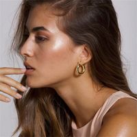 1 Pair Simple Style Classic Style Solid Color Plating Hollow Out Copper 14k Gold Plated Hoop Earrings main image 8