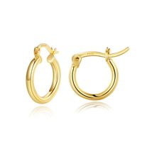 1 Pair Simple Style Classic Style Solid Color Plating Hollow Out Copper 14k Gold Plated Hoop Earrings sku image 1