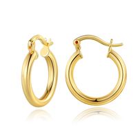 1 Pair Simple Style Classic Style Solid Color Plating Hollow Out Copper 14k Gold Plated Hoop Earrings sku image 3