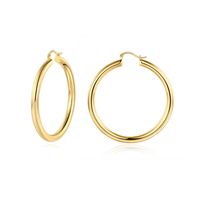 1 Pair Simple Style Classic Style Solid Color Plating Hollow Out Copper 14k Gold Plated Hoop Earrings sku image 9