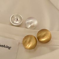 1 Pair Basic Simple Style Round Plating Metal Copper Gold Plated Ear Studs main image 4