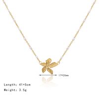Lady Flower Titanium Steel Plating 18k Gold Plated Pendant Necklace main image 7