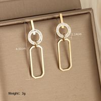 1 Pair Retro XUPING Artistic Geometric Tassel Chain Plating Inlay 304 Stainless Steel Artificial Gemstones Artificial Pearls 18K Gold Plated Drop Earrings main image 3