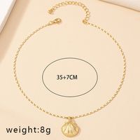 Simple Style Rose Bee Shell Alloy Plating Women's Pendant Necklace sku image 4