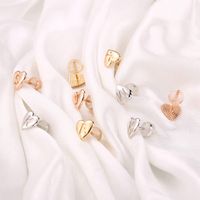 1 Pair Simple Style Letter Heart Shape Plating Copper 14k Gold Plated Ear Studs main image 1