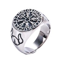 Punk Geometric Compass Titanium Steel Polishing Plating Men's Rings main image 2