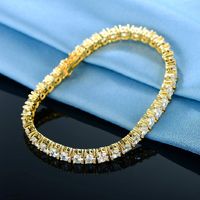 Le Cuivre Laiton Style Vintage Placage Incruster Couleur Unie Zircon Bracelets main image 5