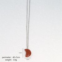 Simple Style Moon Stainless Steel Natural Stone Unisex Pendant Necklace sku image 3