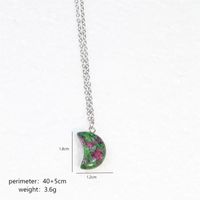 Simple Style Moon Stainless Steel Natural Stone Unisex Pendant Necklace sku image 5