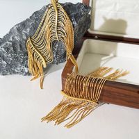 1 Pair Exaggerated Tassel Plating Alloy Copper Gold Plated Drop Earrings main image 5