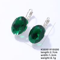 1 Pair Simple Style Oval Plating Inlay Copper Zircon Rhodium Plated Drop Earrings sku image 8