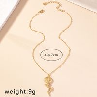 Simple Style Rose Bee Shell Alloy Plating Women's Pendant Necklace sku image 1