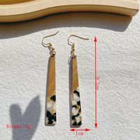 1 Pair Retro Classic Style Geometric Water Droplets Heart Shape Plating Inlay Wood Sequins Resin 14k Gold Plated Ear Hook sku image 4