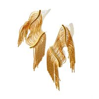 1 Pair Exaggerated Tassel Plating Alloy Copper Gold Plated Drop Earrings sku image 1