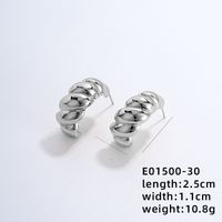 1 Pair Exaggerated Simple Style C Shape U Shape Geometric Polishing Plating Hollow Out 304 Stainless Steel Copper Ear Studs sku image 7