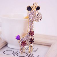 Style Simple Girafe Alliage Incruster Strass Femmes Porte-clés main image 4