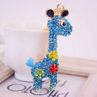 Style Simple Girafe Alliage Incruster Strass Femmes Porte-clés main image 3