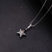 Simple Style Star Copper 18k Gold Plated White Gold Plated Zircon Pendant Necklace In Bulk sku image 2