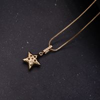 Style Simple Star Le Cuivre Plaqué Or 18k Or Blanc Plaqué Zircon Pendentif En Masse main image 5