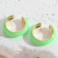 1 Pair Elegant Simple Style Solid Color Epoxy Plating Brass 14k Gold Plated Ear Cuffs main image 4