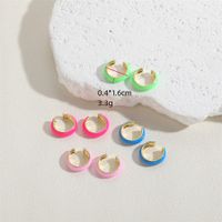 1 Pair Elegant Simple Style Solid Color Epoxy Plating Brass 14k Gold Plated Ear Cuffs main image 3