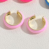 1 Pair Elegant Simple Style Solid Color Epoxy Plating Brass 14k Gold Plated Ear Cuffs main image 5