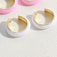 1 Pair Elegant Simple Style Solid Color Epoxy Plating Brass 14k Gold Plated Ear Cuffs main image 6