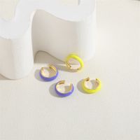 1 Pair Elegant Simple Style Solid Color Epoxy Plating Brass 14k Gold Plated Ear Cuffs main image 8