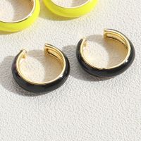 1 Pair Elegant Simple Style Solid Color Epoxy Plating Brass 14k Gold Plated Ear Cuffs sku image 2