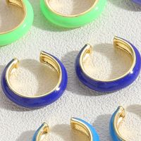 1 Pair Elegant Simple Style Solid Color Epoxy Plating Brass 14k Gold Plated Ear Cuffs sku image 4