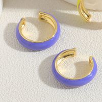1 Pair Elegant Simple Style Solid Color Epoxy Plating Brass 14k Gold Plated Ear Cuffs sku image 6
