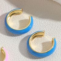 1 Pair Elegant Simple Style Solid Color Epoxy Plating Brass 14k Gold Plated Ear Cuffs sku image 9