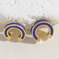 1 Pair Simple Style Solid Color Epoxy Plating Copper 14k Gold Plated Ear Cuffs main image 8