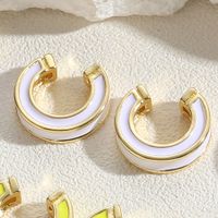 1 Pair Simple Style Solid Color Epoxy Plating Copper 14k Gold Plated Ear Cuffs main image 9
