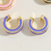 1 Pair Simple Style Solid Color Epoxy Plating Copper 14k Gold Plated Ear Cuffs sku image 1